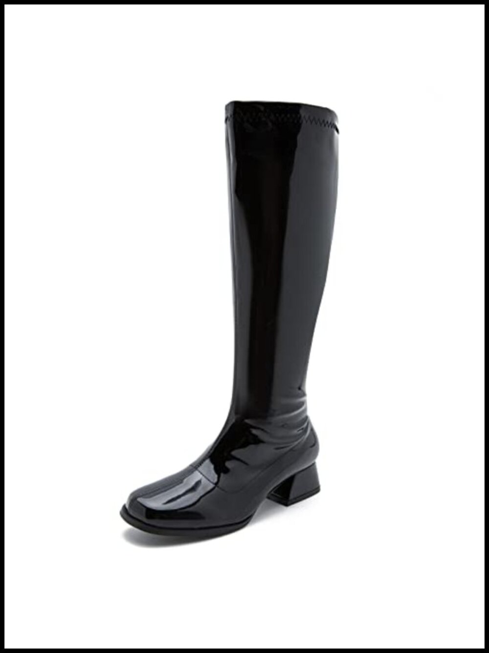 Women's Knee High Gogo Boots Low Block Heel Square Toe Party Dance